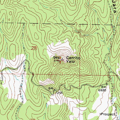 Topographic Map of Cerrito Yelo, NM