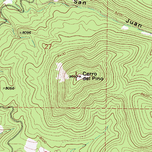 Topographic Map of Cerro del Pino, NM