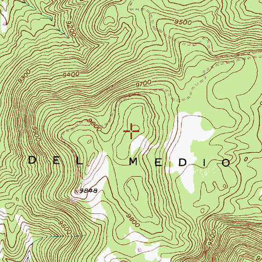 Topographic Map of Cerro del Medio, NM