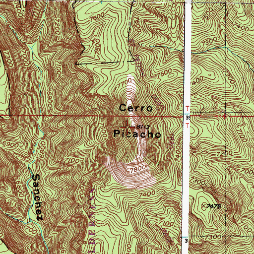 Topographic Map of Cerro Picacho, NM