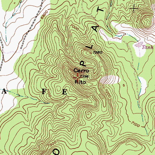 Topographic Map of Cerro Rito, NM