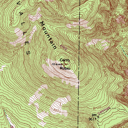 Topographic Map of Cerro Rubio, NM