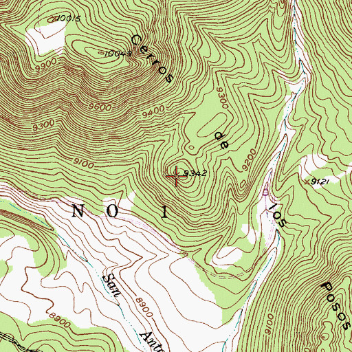 Topographic Map of Cerros de los Posos, NM