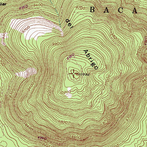 Topographic Map of Cerros del Abrigo, NM