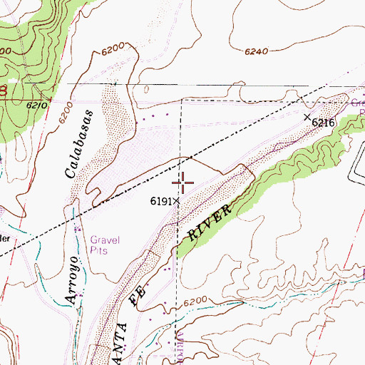 Topographic Map of Cieneguilla Grant, NM