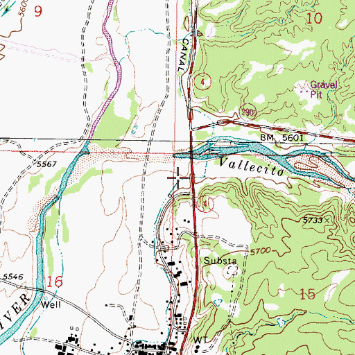 Topographic Map of East Side Canal, NM