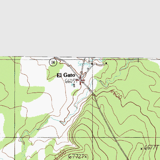 Topographic Map of El Gato, NM