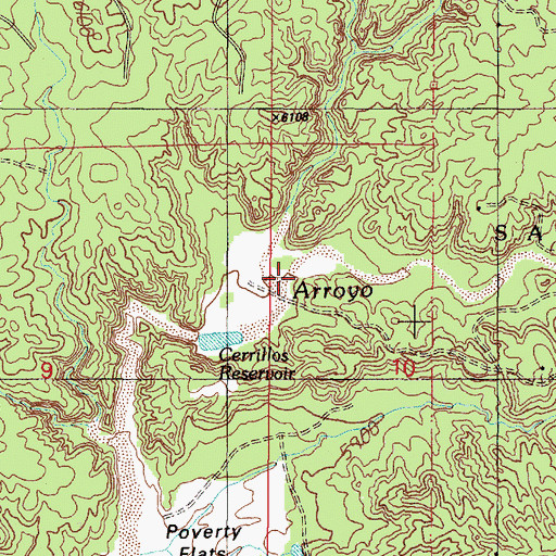 Topographic Map of Gallina Arroyo, NM