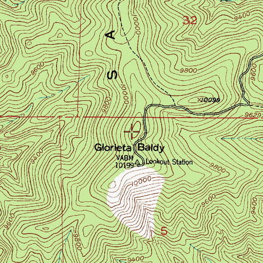 Topographic Map of Glorieta Baldy, NM