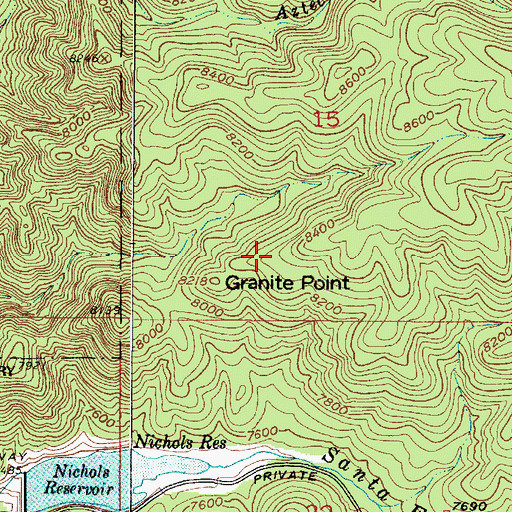 Topographic Map of Granite Point, NM