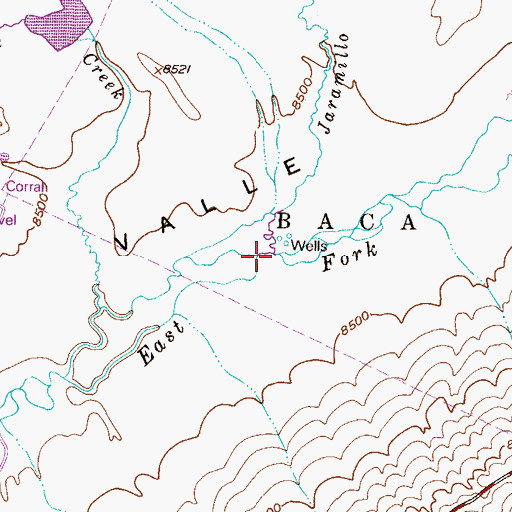 Topographic Map of Jaramillo Creek, NM