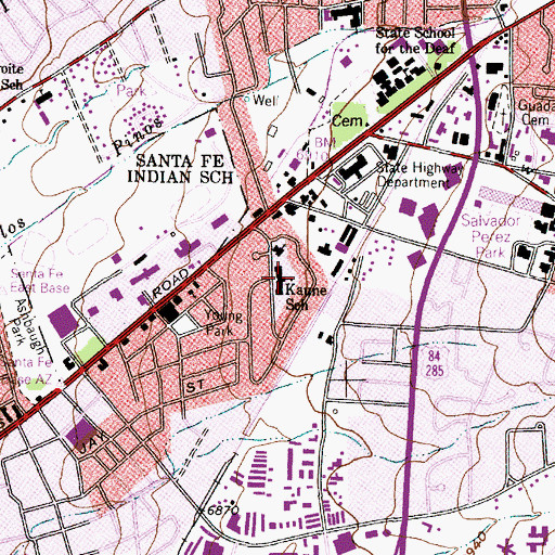 Topographic Map of Kaune Elementary School, NM