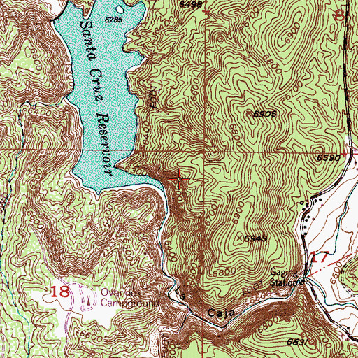 Topographic Map of La Caja, NM