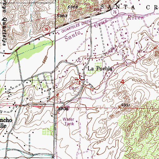 Topographic Map of La Puebla, NM