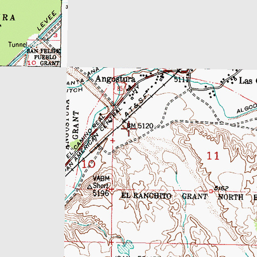 Topographic Map of Las Huertas Creek, NM