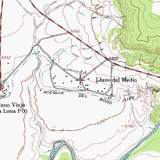 Topographic Map of Llano Del Medio, NM