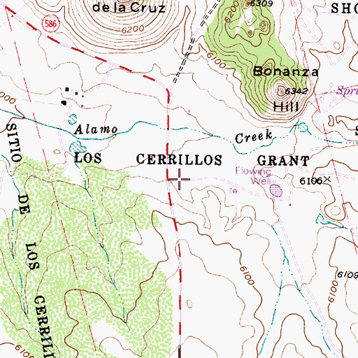 Topographic Map of Los Cerrillos Grant, NM