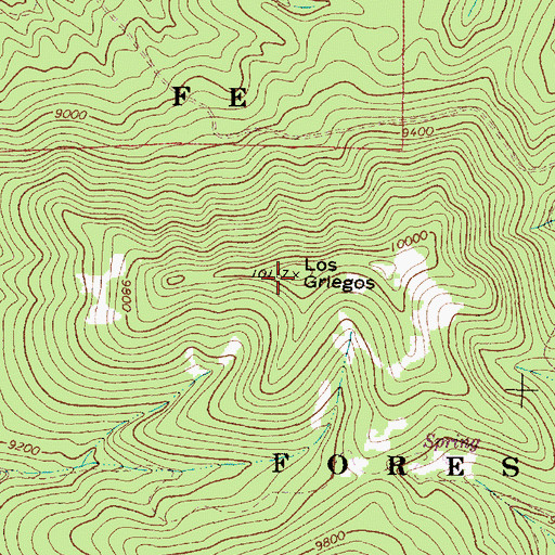 Topographic Map of Los Griegos, NM