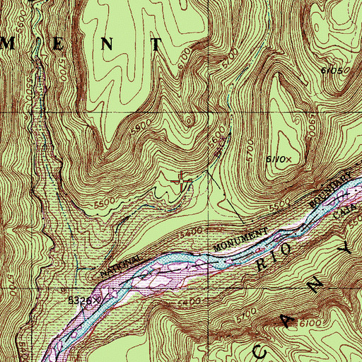 Topographic Map of Lummis Canyon, NM