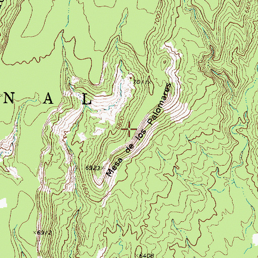 Topographic Map of Mesa de los Palomares, NM