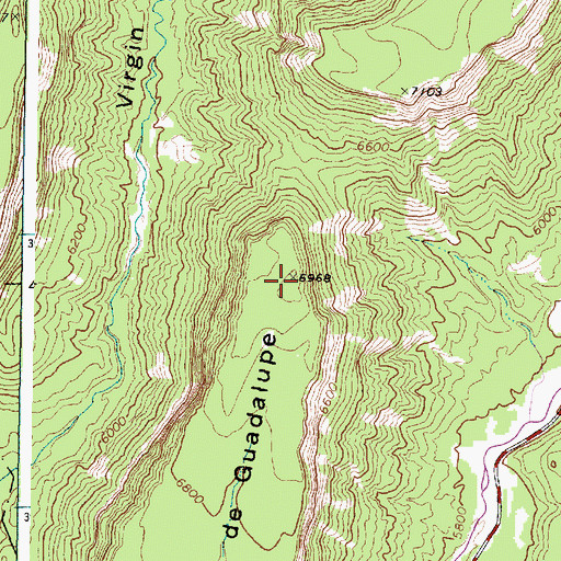 Topographic Map of Mesa de Guadalupe, NM