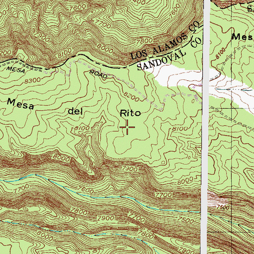 Topographic Map of Mesa del Rito, NM