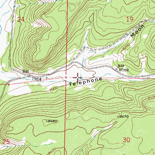 Topographic Map of Moon Canyon, NM