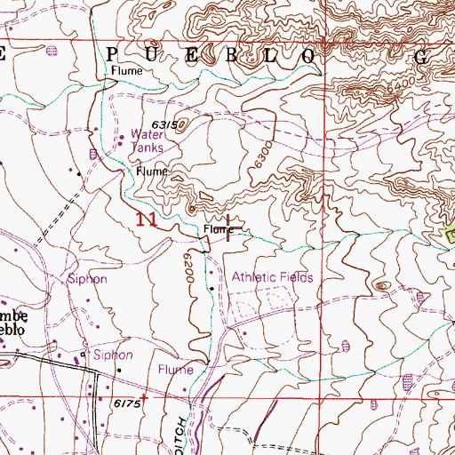 Topographic Map of Nambe Pueblo Grant, NM