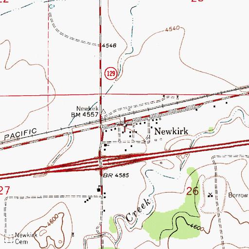 Topographic Map of Newkirk, NM