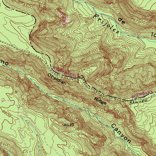Topographic Map of Obsidian Ridge, NM