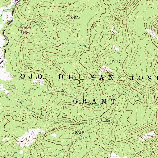 Topographic Map of Ojo de San Jose, NM