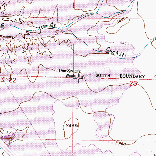 Topographic Map of One-Seventy Windmill, NM