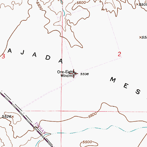 Topographic Map of One-Eighty Windmill, NM
