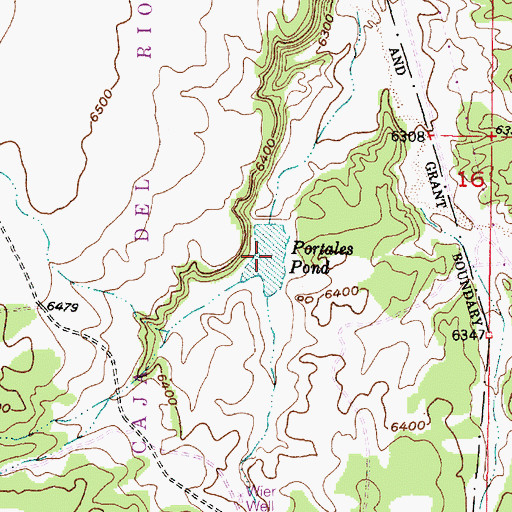 Topographic Map of Portales Pond, NM