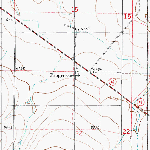 Topographic Map of Progresso, NM
