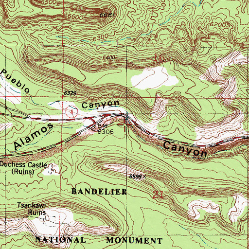 Topographic Map of Pueblo Canyon, NM