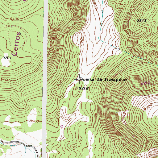 Topographic Map of Puerta de Trasquilar, NM