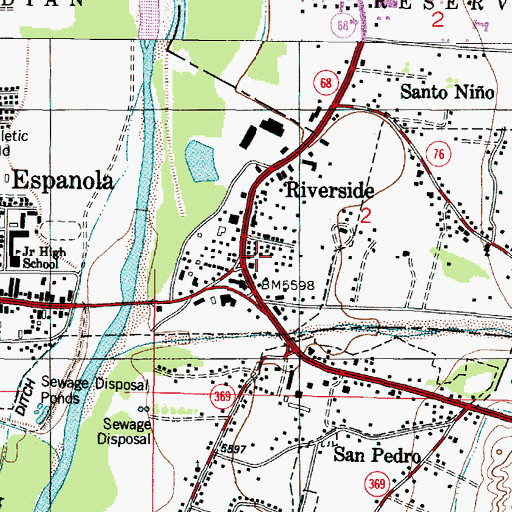 Topographic Map of Riverside, NM