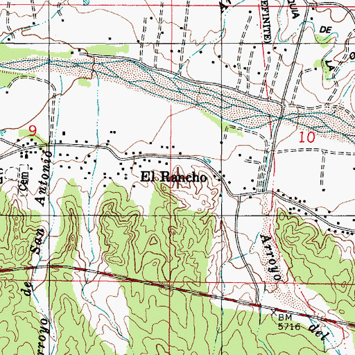 Topographic Map of San Ildefonso Pueblo Grant, NM