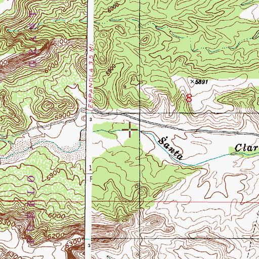 Topographic Map of Santa Clara Canyon, NM