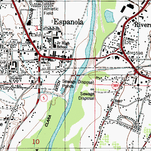 Topographic Map of Santa Cruz River, NM