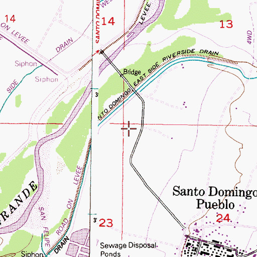 Topographic Map of Santo Domingo Pueblo Grant, NM