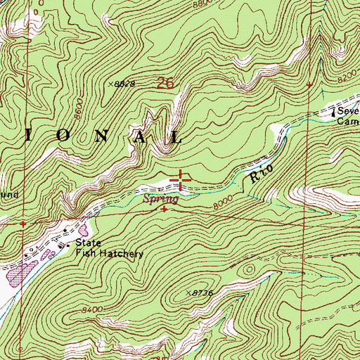 Topographic Map of Seven Springs Guard Station (historical), NM