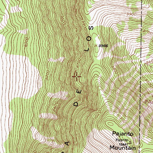 Topographic Map of Sierra de los Valles, NM