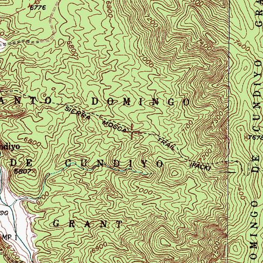 Topographic Map of Sierra Mosca Trail, NM
