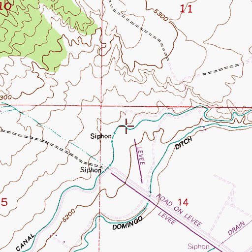 Topographic Map of Sile Main Canal, NM