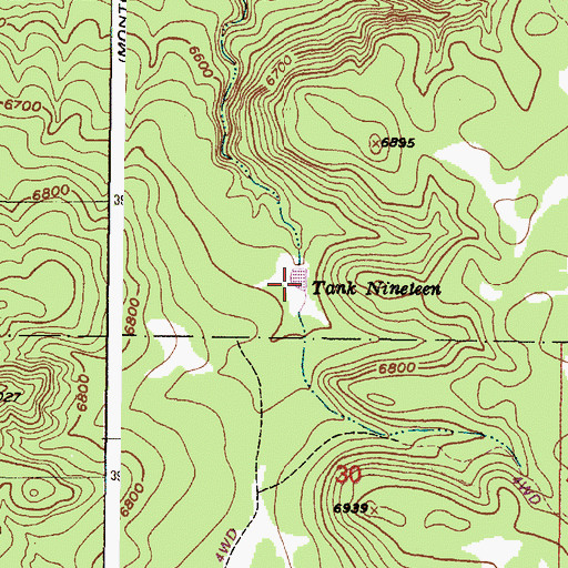 Topographic Map of Tank Nineteen, NM