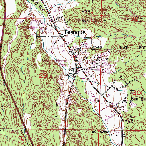 Topographic Map of Tesuque, NM