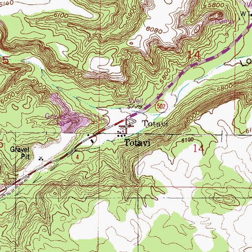 Topographic Map of Totavi, NM