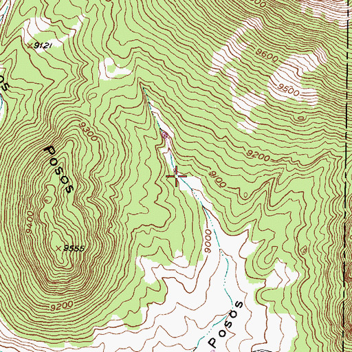 Topographic Map of Valle de los Posos, NM